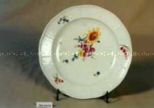 Teller, Modell Altozier mit Blumenmalerei