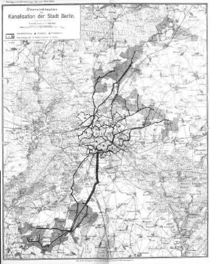 Karte: Übersichtsplan der Kanalisation der Stadt Berlin