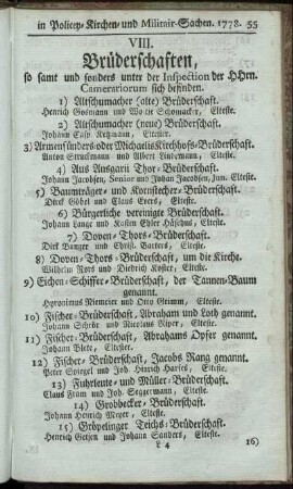 VIII. Brüderschaften.