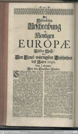 Eilfftes Buch, Von Den Denck-würdigsten Geschichten deß Jahrs 1659