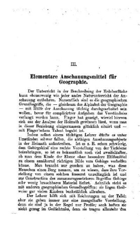 Elementare Anschauungsmittel für Geographie