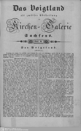 Das Voigtland (Beschluß), Die Parochie Ruppertsgrün (Beschluß), Die Parochie Langenbach : 6. Lieferung