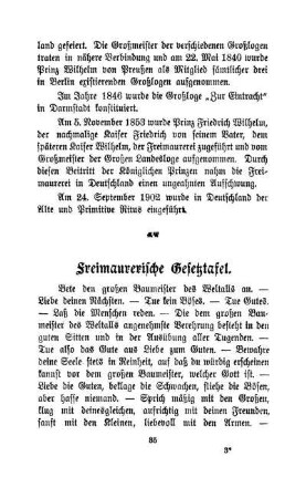Freimaurerische Gesetztafel