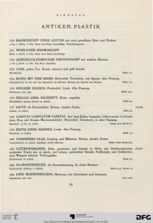 Antiken, Plastik (Nr. 170-194)