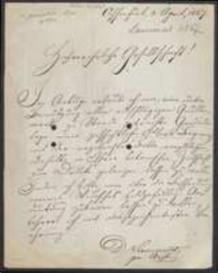 Brief von Gottfried Lammert an Regensburgische Botanische Gesellschaft
