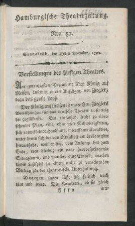 Nro. 52. Sonnabend, den 29sten December, 1792