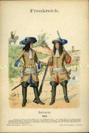 Uniformdarstellung, Reiter, Königreich Frankreich, 1684.