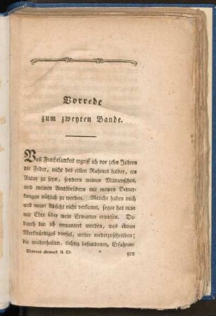 Vorrede zum zweyten Bande