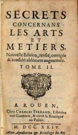 Secrets Concernans Les Arts Et Metiers, 2
