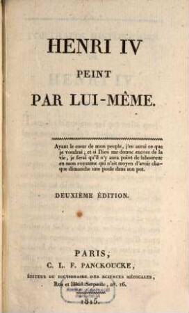 Henri IV. peint par lui-même