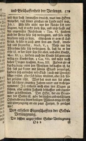 579-592, Von etlichen Eigenschaften der Selbst-Verlaeugnung.