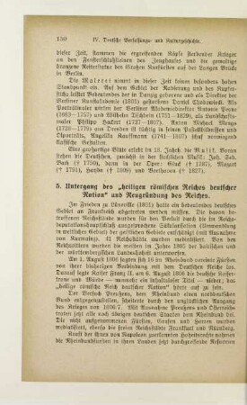 5. Untergang des ,,heiligen römischen Reiches deutscher Nation" und Neugründung des Reiches