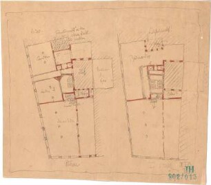 Fischer, Theodor; München, Kaufinger Str. 23; Kaufhaus Schwabe - Grundriss EG, Grundriss 1. OG