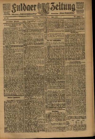 Zweite Ausgabe vom Donnerstag, den 01. Juli 1909.