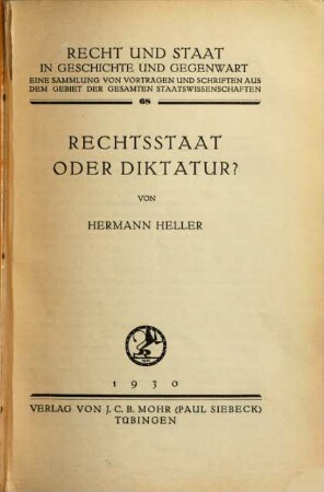 Rechtsstaat oder Diktatur?
