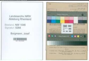 Entnazifizierung Josef Borgmann , geb. 28.04.1898 (Postschaffner)