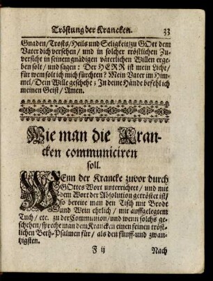 Wie man die Krancken communiciren soll.