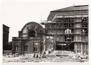 Rosengarten, Mannheim Restaurant im Musensaal: Wiederaufbau Fassade
