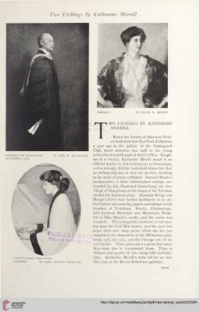 Two etchings by Katharine Merrill