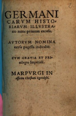 Germanicarvm Historiarvm Illvstratio