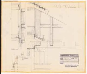 Reichsluftfahrtministerium, Berlin: Treppe V2/V4: Schnitt, Grundriss 1:20, Details 1:5