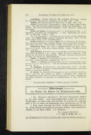 Mitteilungen des Bundes für Reform des Religionsunterrichts