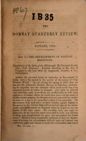 The Bombay quarterly review. 3. 1856, Jan. - Juni