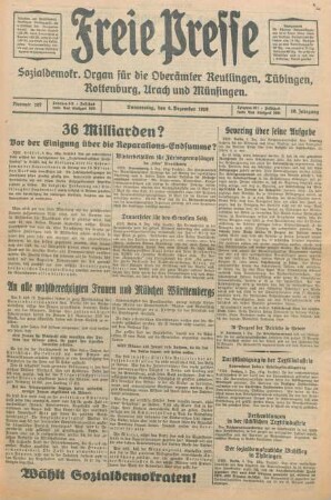 Freie Presse 1928 (Nr. 287). Tagesausgabe und "Zweites Blatt"