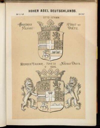 Taf. 218. Otto-Stamm. Friedrich Fürst zu Nassau-Dietz. - Heinrich Casimir, Fürst zu Nassau-Dietz. † 1696.