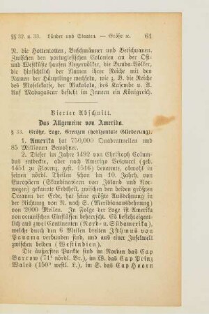 Vierter Abschnitt. Das Allgemeine von Amerika