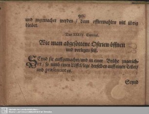 Das XXXIV. Capitel. Wie man abgesottene Ostrien öffnen und vorlegen soll