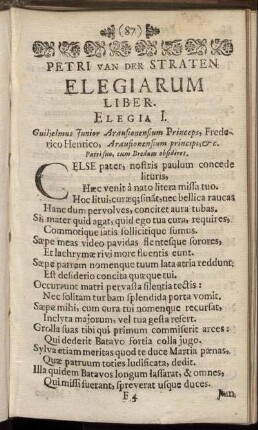 Elegiarum Liber.