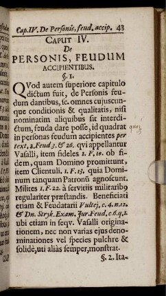 Caput IV. De Personis, Feudum Accipientibus