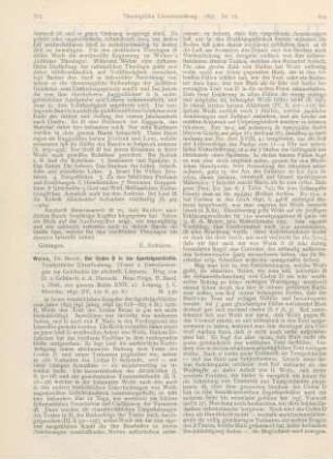 603-605 [Rezension] Weiss, Bernhard, Der Codex D in der Apostelgeschichte