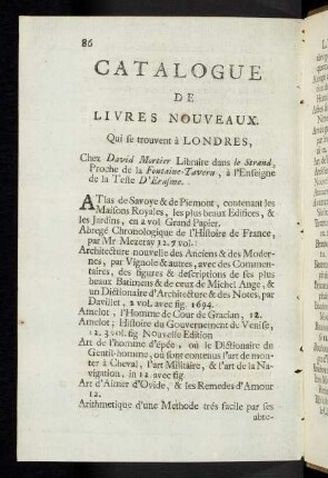 86-92 Catalogue de livres nouveaux