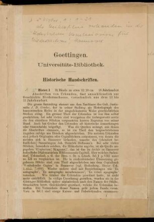 Goettingen. Universitäts-Bibliothek.