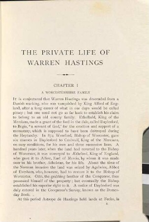 The private life of Warren Hastings, First Governor-Gen. of India