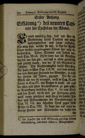 Erster Anhang Erklärung des neunten Capitels der Epistel an die Römer.