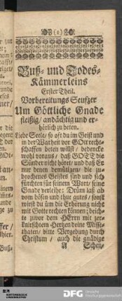 Buß- und Todes-Kämmerleins Erster Theil