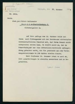 Ablehnung (21.1.1936)
