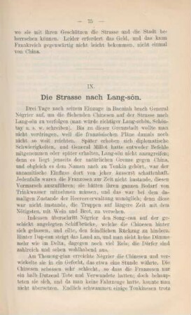 IX. Die Strasse nach Lang-sön