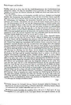 179-181 [Rezension] Christianity through the thirteenth century