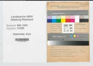 Entnazifizierung Kurt Kaemmler, geb. 19.08.1907 (Polizeibeamter)