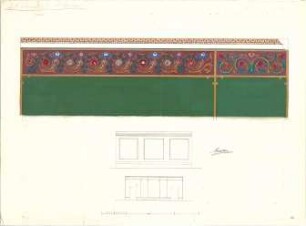 Kreuter, Franz Jakob; Leutstetten; Schloss Fürst Wallerstein - Entwurf zu einer Wanddekoration (Details)