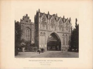 Treptower Tor, Neubrandenburg: Ansicht (aus: Architektonische Studienblätter, Serie III, No. 20)