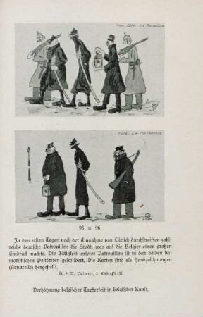 Verhöhnung belgischer Tapferkeit in belgischer Kunst.