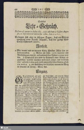 Sechstes Lehr-Gespräch