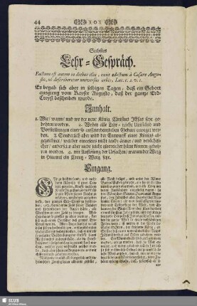 Sechstes Lehr-Gespräch