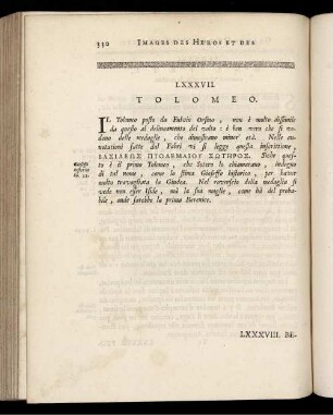 LXXXVII. Tolomeo. [ ... mit Abbildungsbeschreibung.]