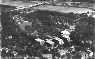 Leipzig: Palmengarten und Hochflutbecken ; Fliegeraufnahme